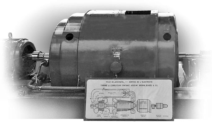Historic 1939 Neuchatel gas turbine installation